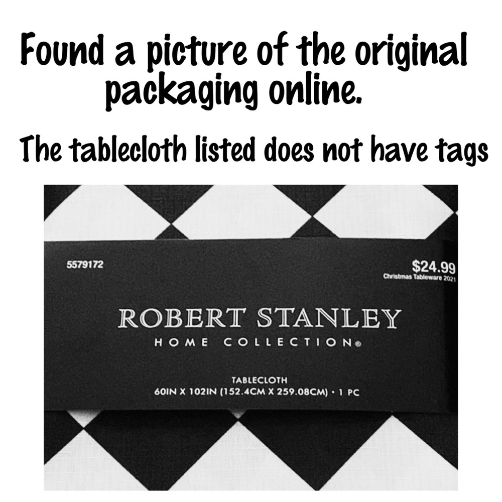 NWOT Robert Stanley Harlequin Tablecloth - Picture 5 of 7